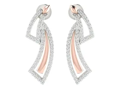 Women Drop Earrings 3dm STL OBJ FBX Renders Details 3D print model 18