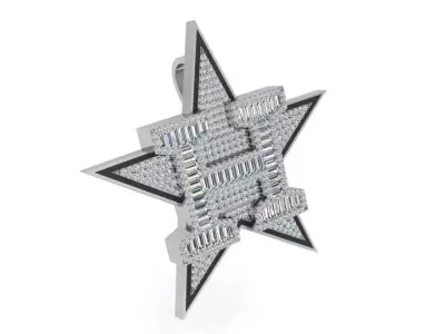 Star H Letter Pendant 3760 3D print model