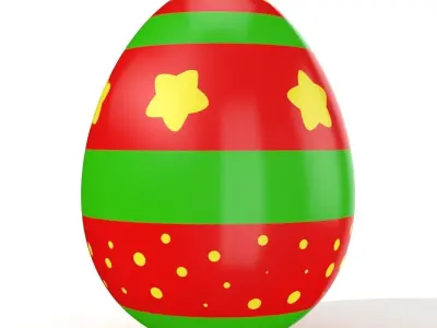 Easter egg N008 Low-poly 3D model