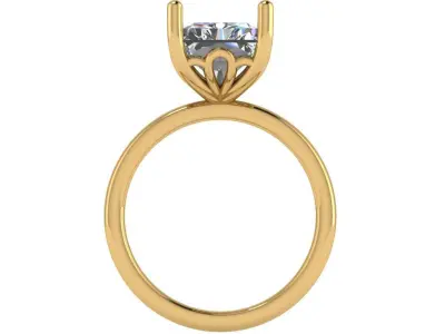 Emerald cut solitaire 3D print model
