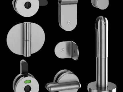 Sanitary partitions for public toilets FunderMax 1 3D model