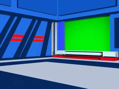 studio empty room with wall Free 3D model