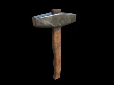 Hammer Low-poly 3D model Several working tools - PBR Game Ready Low-poly 3D model