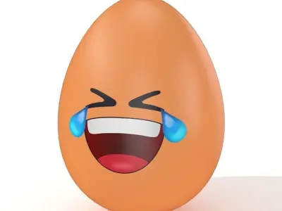 Egg Cracked Emoji N012 Low-poly 3D model