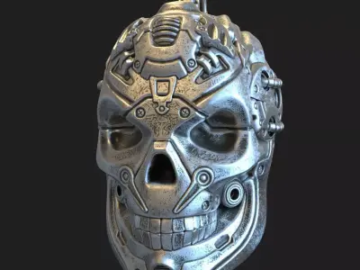 Skull pendant jewelry Robotic for bikers vol13 3D print model