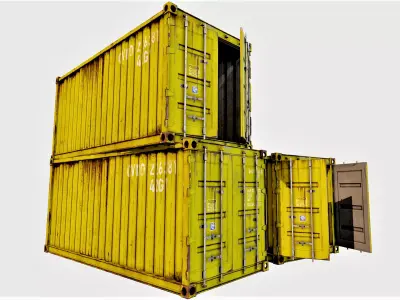 Enterable Shipping Container 04 - PBR Low-poly 3D model