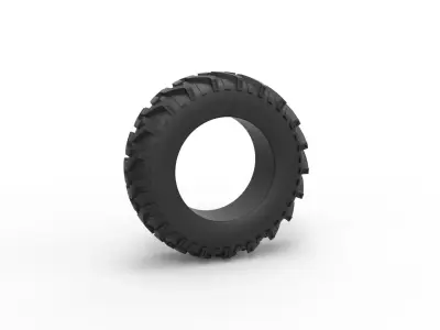 Pulling tractor rear tire 11 Scale 1 to 25 3D print model