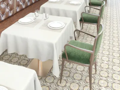 Classic restaurant scene 3D model