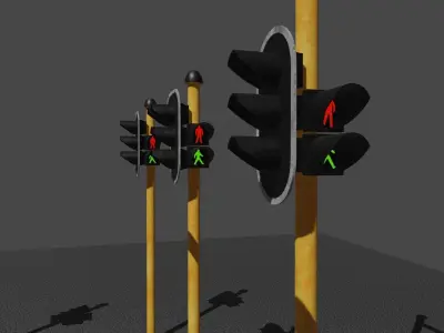 Modular Traffic Lights Low-poly 3D model