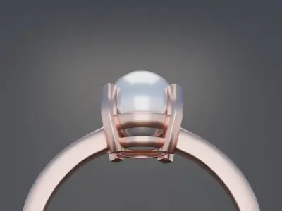 Elegant Pearl Ring 3D model