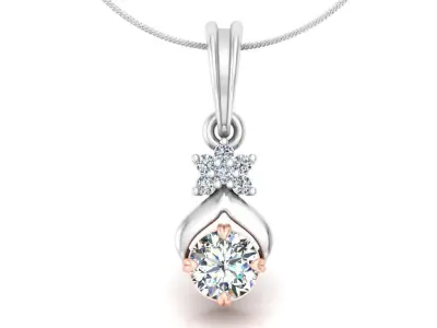 pendant rose gold with diamond 3D print model