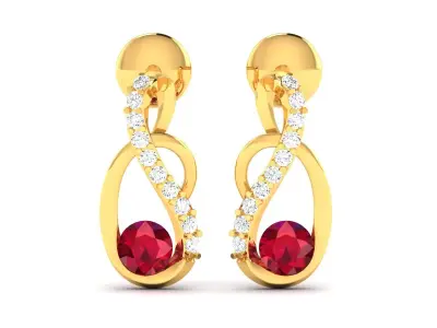 Women Earrings 3dm STL OBJ FBX Render Details 3D print model get
