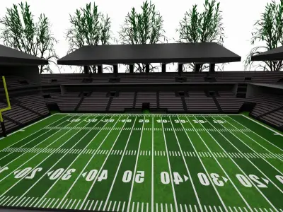 American football stadium Low-poly 3D model 13