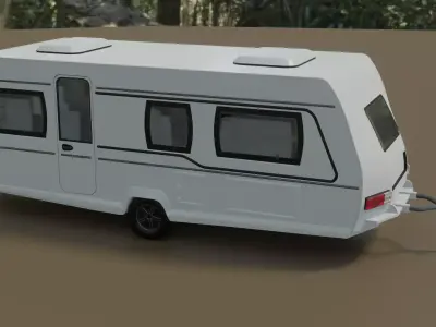 Caravan low poly tail light 3D model