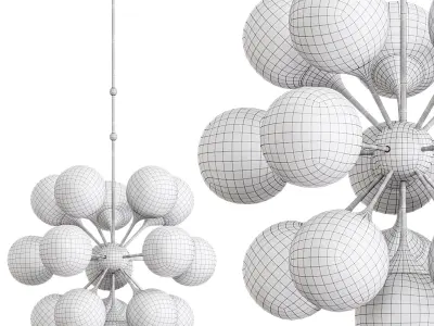 Cristol Large Tiered Chandelier  3D model