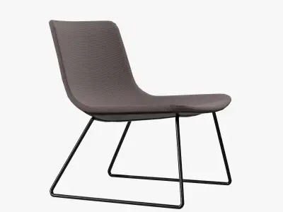 PATO LOUNGE SLEDGE-fabric brown Low-poly 3D model