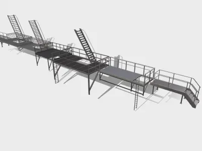 Fire ladders and platforms 3D model
