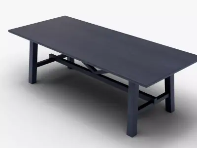 Modern Wooden Table 3D Model Minimalist Furniture Low-poly 3D model