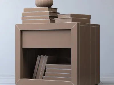 RECLAIMED RUSSIAN OAK 26in OPEN NIGHTSTAND 3D model