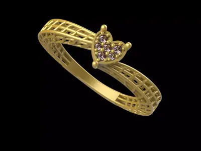 Heart Shape Finger Ring-004 3D print model