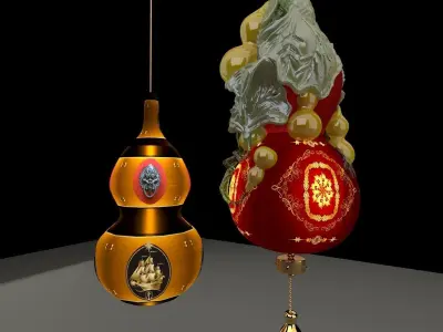 Chinese red lantern  3D model