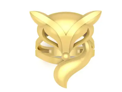 Luxury Sculpted Fox Head Ring for Women 3682 3D print model
