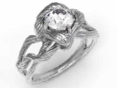 Branch vood ring gem 3D print model