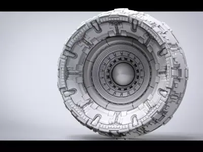 Sci-fi spaceship engine burner 3D model