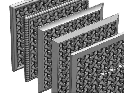 6 Moucharabieh plaster and wood tiles  3D print model