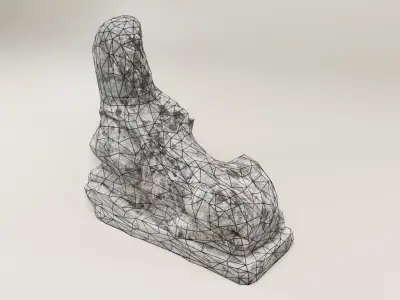 Ancient Sphynx Statue Low-poly 3D model