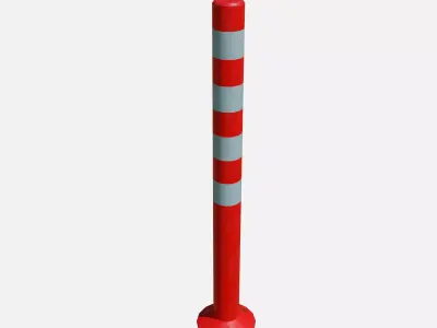 Road pole 100 cm Low-poly 3D model