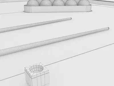 Pool table for pool snooker or billiards - untextured 3D model