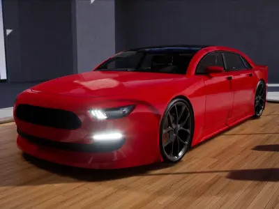 Generic Mid Size 4 Door Sedan Low-poly 3D model