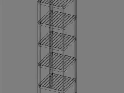 Shelf 1 wooden 3D model