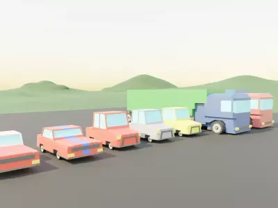 Low Poly City Vehicles 3D model