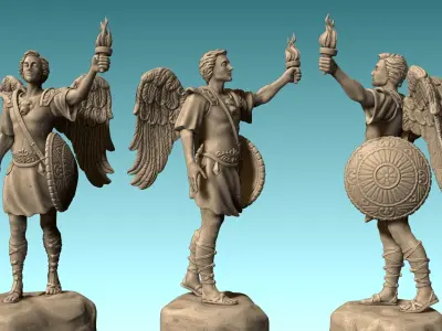 Arch-angel Gabriel - CNC Rounting - Wood - Stone - Metal 3D print model