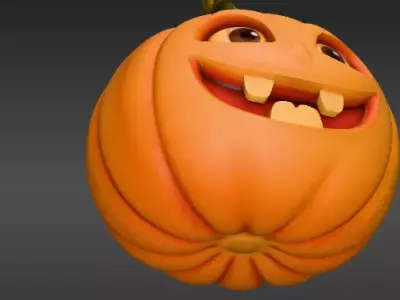 Cartoon Jack-O-Lantern 3D Model Halloween Two Model Pack 3D model