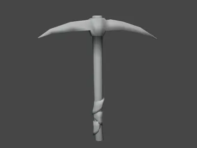 Low Poly PickAxe for games engines Unity Godot  Unreal Engine Low-poly 3D model