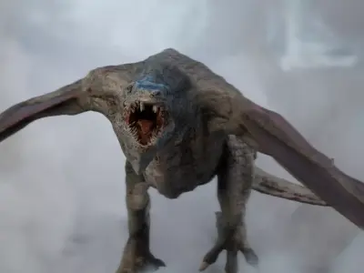 Old Dragon Game-ready rigged model Low-poly 3D model