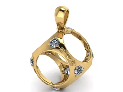 CUBE STYLE DIAMOND PENDANT 3D PRINTABLE MODEL  3D print model