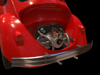 Classic Car PBR - Beetle Low-poly 3D model