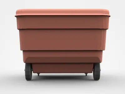 Industrial Red Tilt Cart  3D model