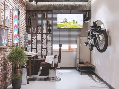 Barber Shop Interior Design  3D model