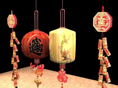 Chinese  red  lantern   3D model