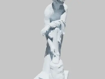 Hermes statue 3D model Low poly ancient sculpture 3D print model