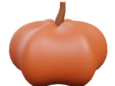 Pumpkin Icon Low-poly 3D model