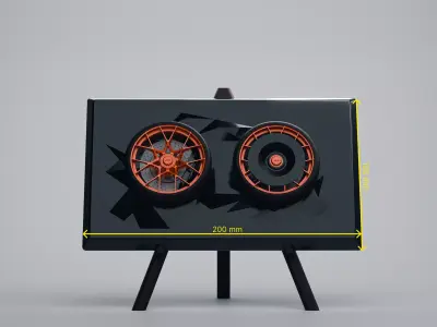 Porsche 911 GT3 RS 992 Wheel Art Desktop Display 3D print model