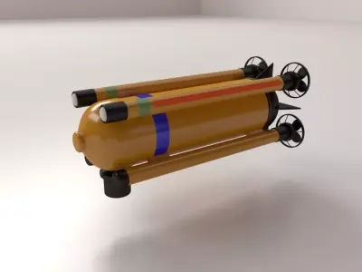 Seafox toy car with wheels 3D model