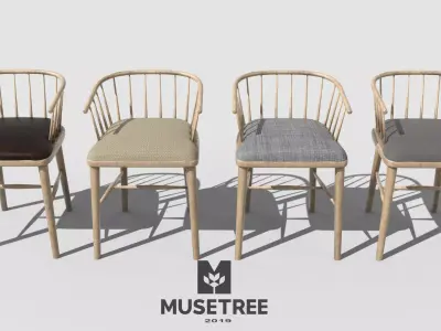 Chair muse tree Low-poly 3D model