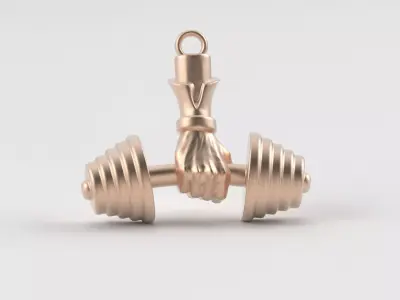 Hand Weight Lifting Barbell Dumbbell Pendant 3D print model